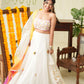 Pearl White Mirror Lehenga Set