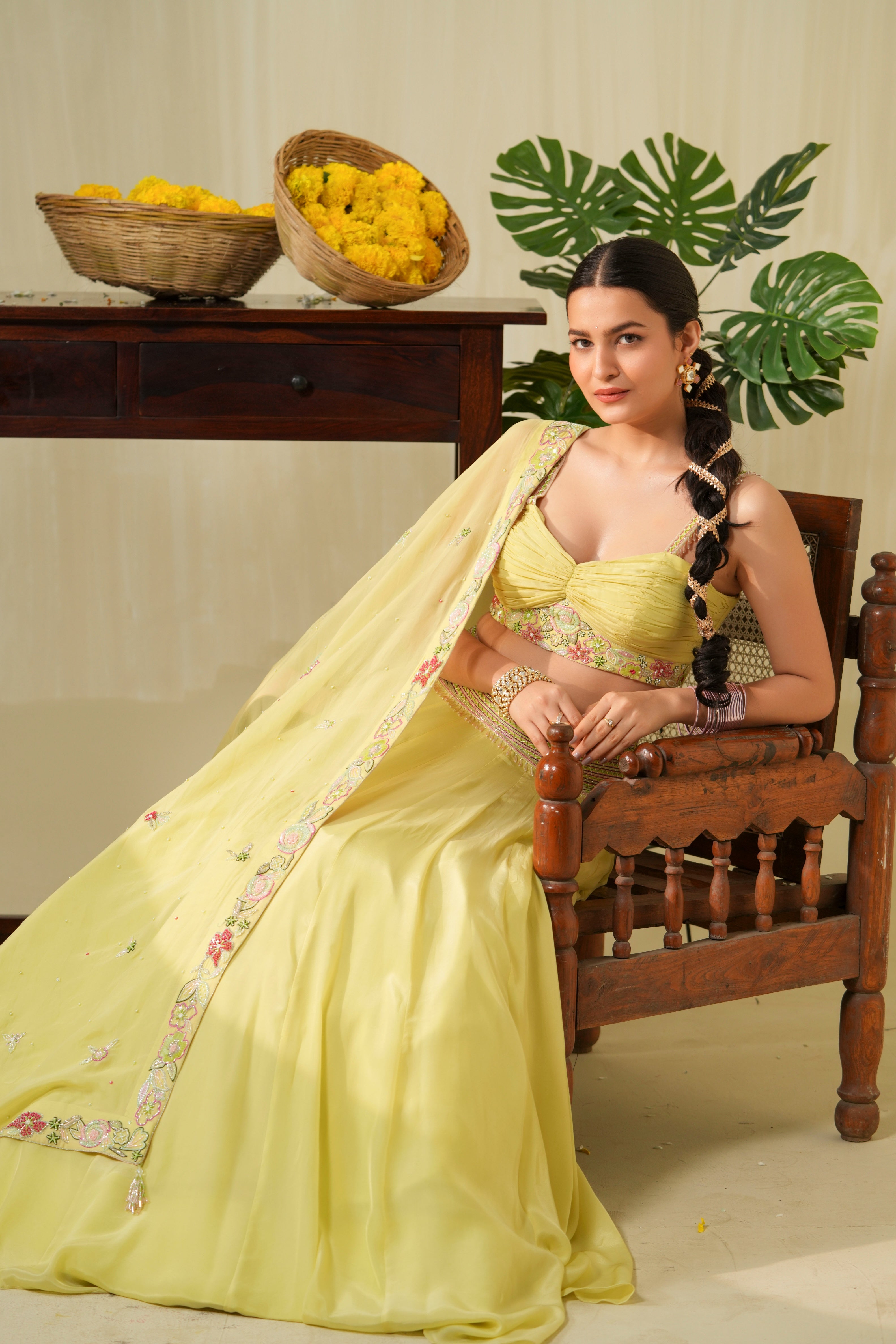 Lime Green Lehenga Set
