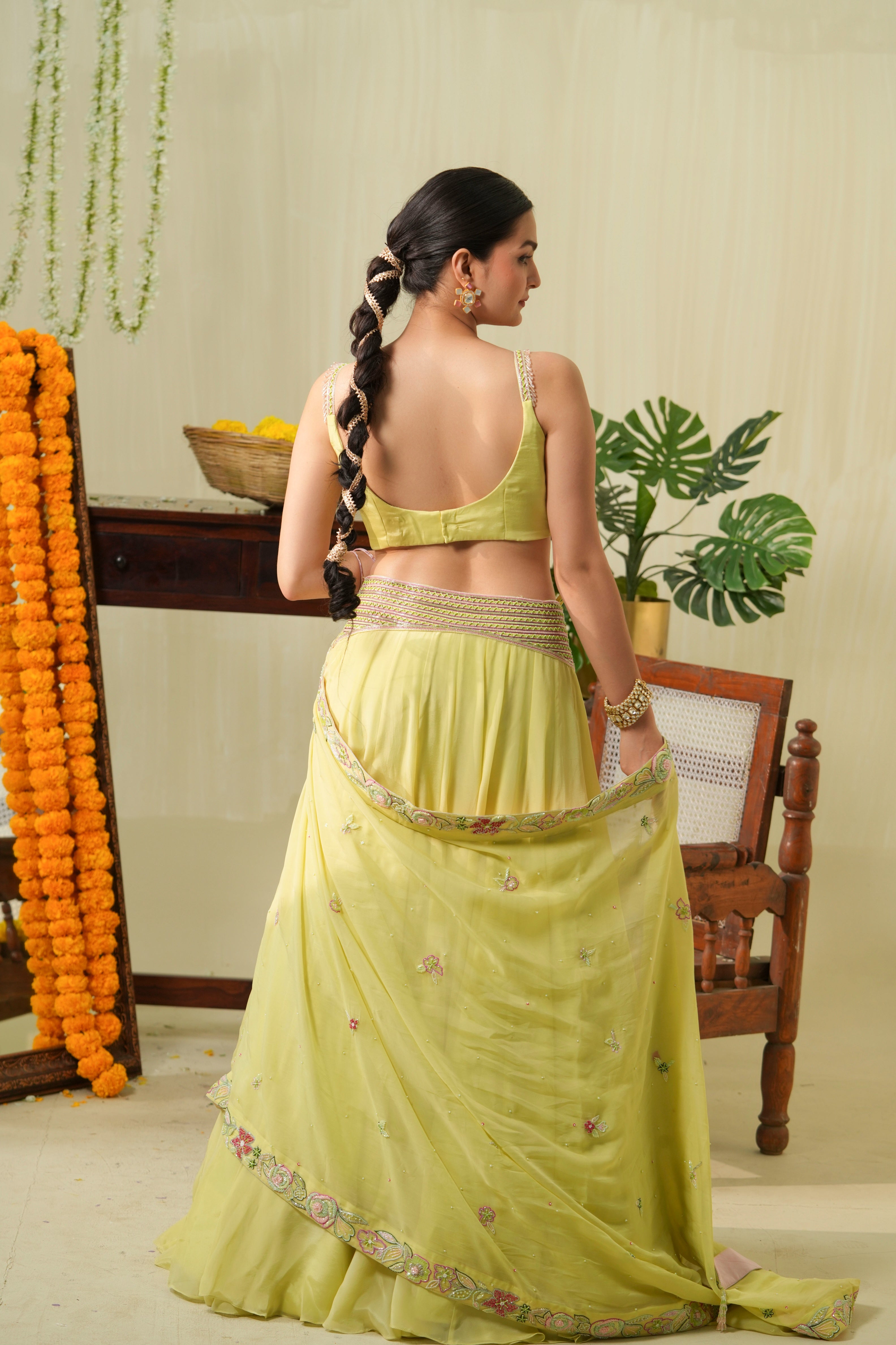 Lime Green Lehenga Set