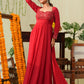 Ruby Red Anarkali Suit set