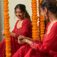 Ruby Red Anarkali Suit set