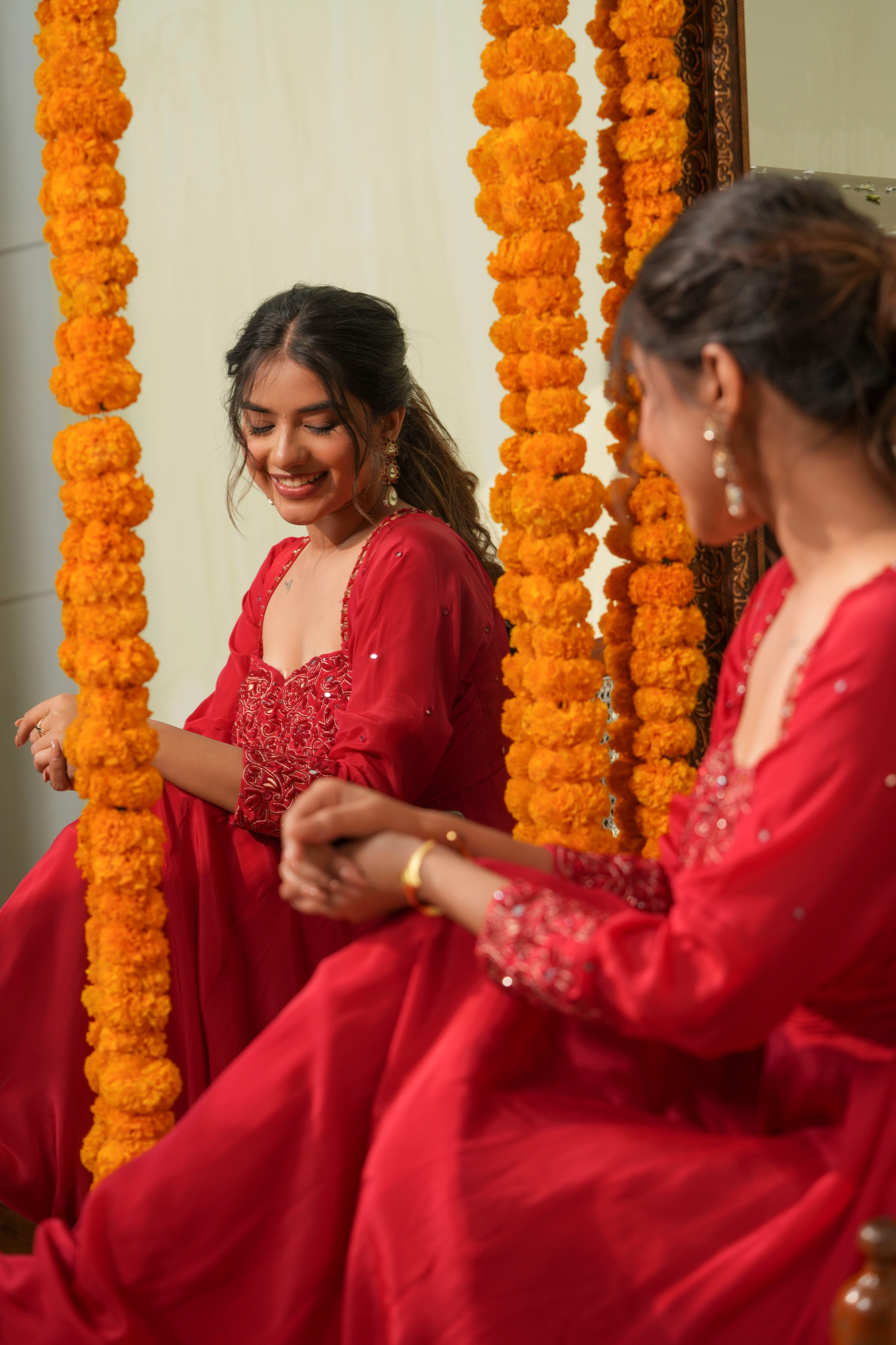 Ruby Red Anarkali Suit set