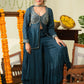 Teal blue sharara set