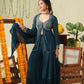 Teal blue sharara set