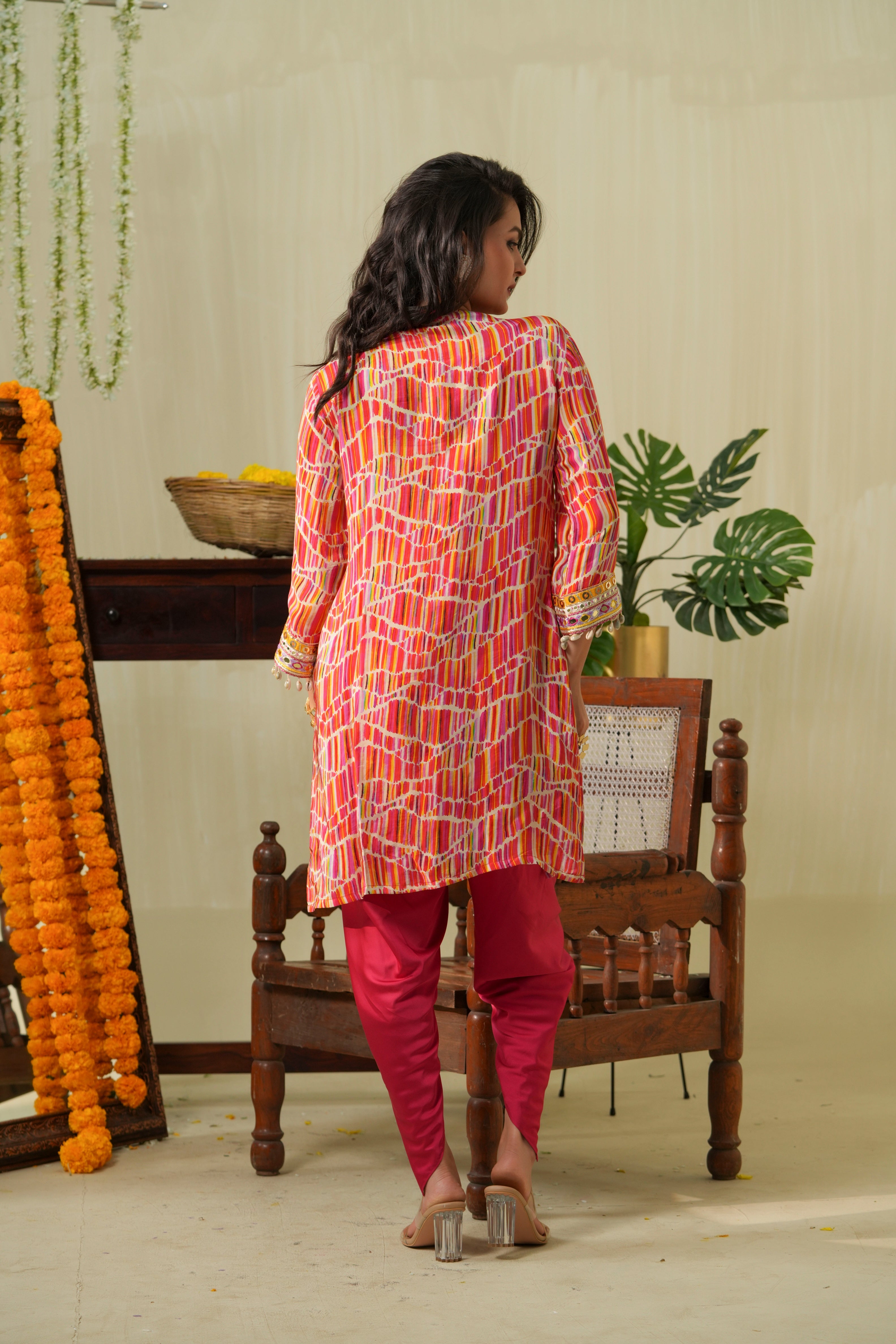 Multicolour Boho Kurta and Tulip Pants