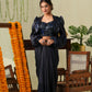 Navy blue drape skirt