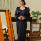 Navy blue drape skirt