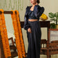 Navy blue drape skirt