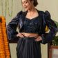 Navy blue drape skirt