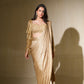 Champagne Gold drape saree