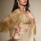 Champagne Gold drape saree