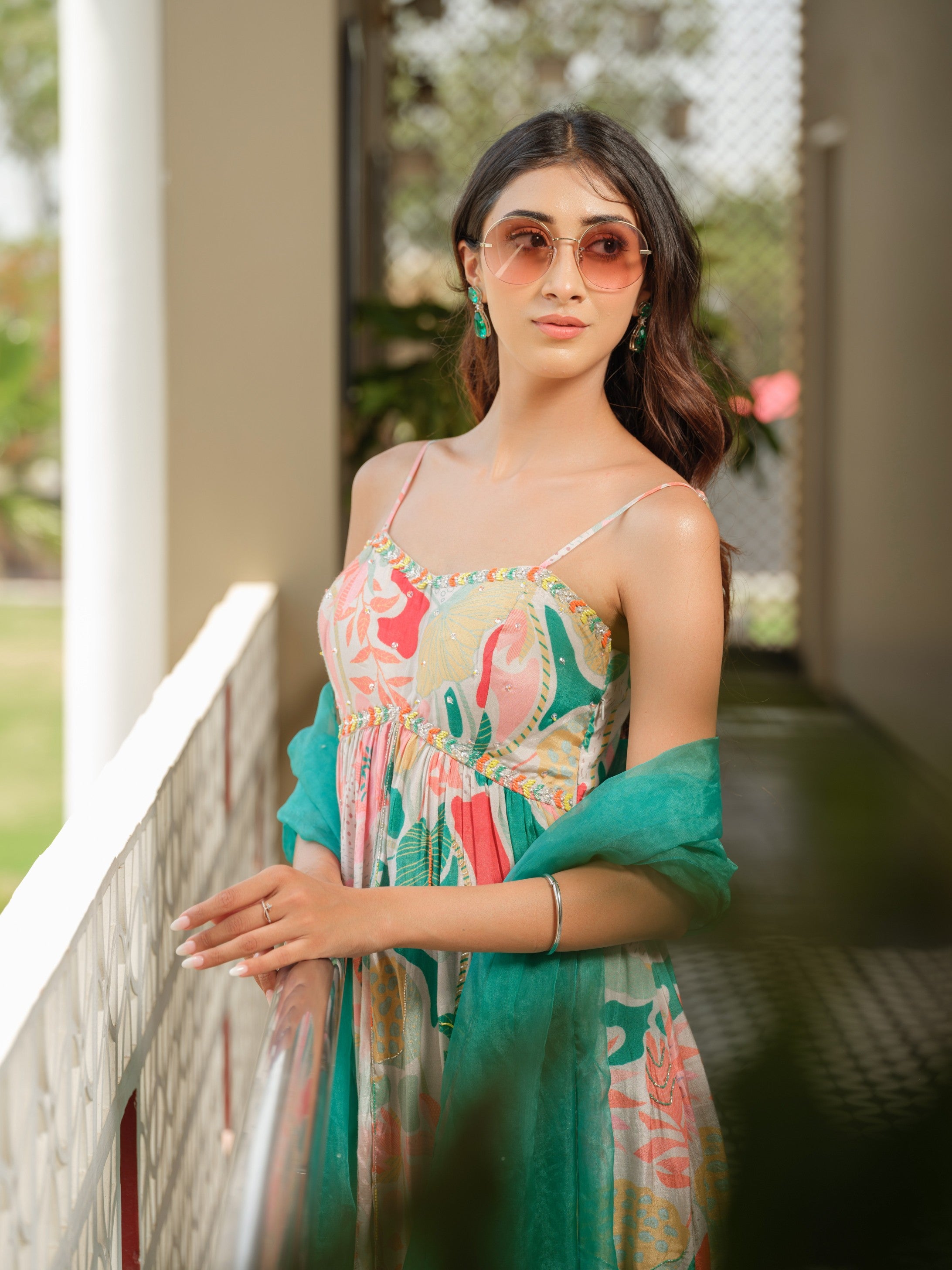 Forest Green Printed Kurta Set