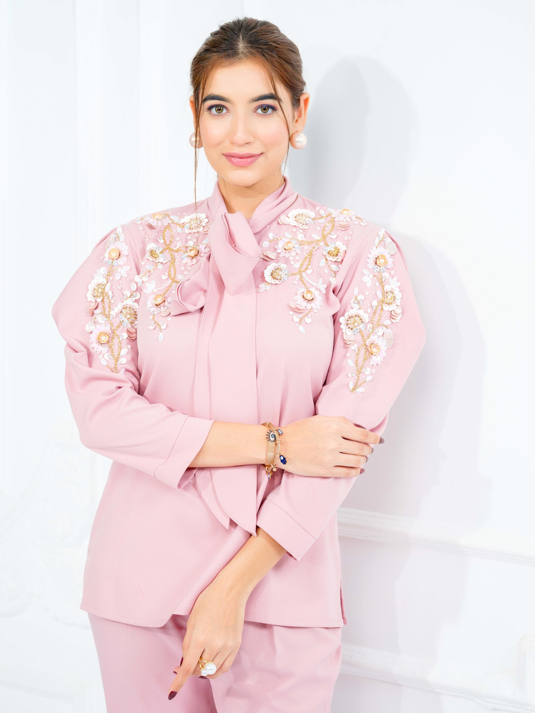 Powder Pink Knot Collar coord set