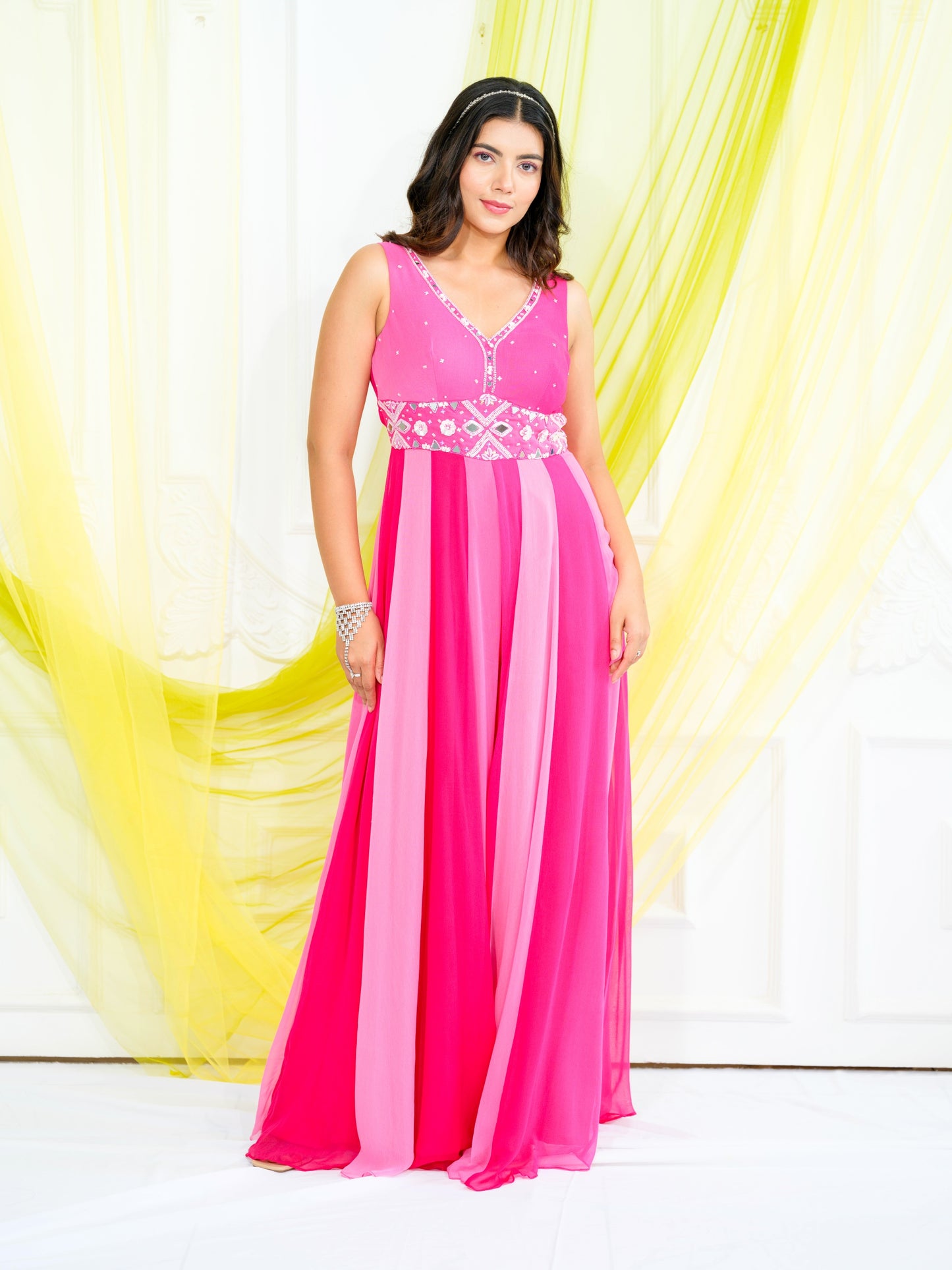 Rose Pink Abstract Jumpsuit