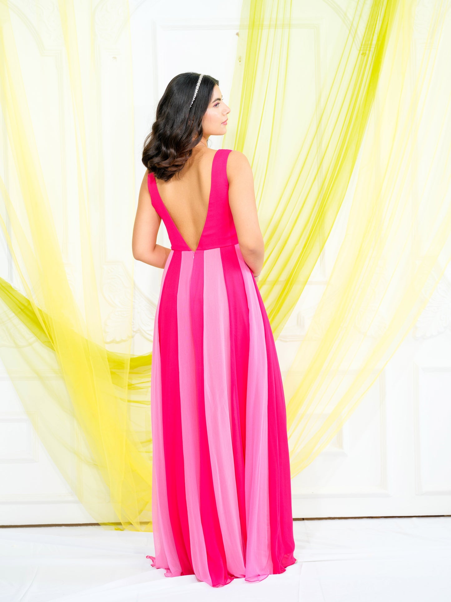 Rose Pink Abstract Jumpsuit