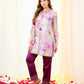 Plum Jacquard Kurta set