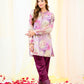 Plum Jacquard Kurta set