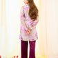 Plum Jacquard Kurta set