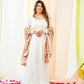 Soft Peach Dupatta Off White Anarkali set
