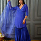 Ink blue angrakha set
