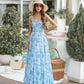 Powder Blue Floral Maxi Dress
