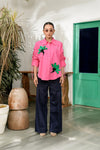 FLORENCE PINK TROPICAL DRAWSTRING SHIRT