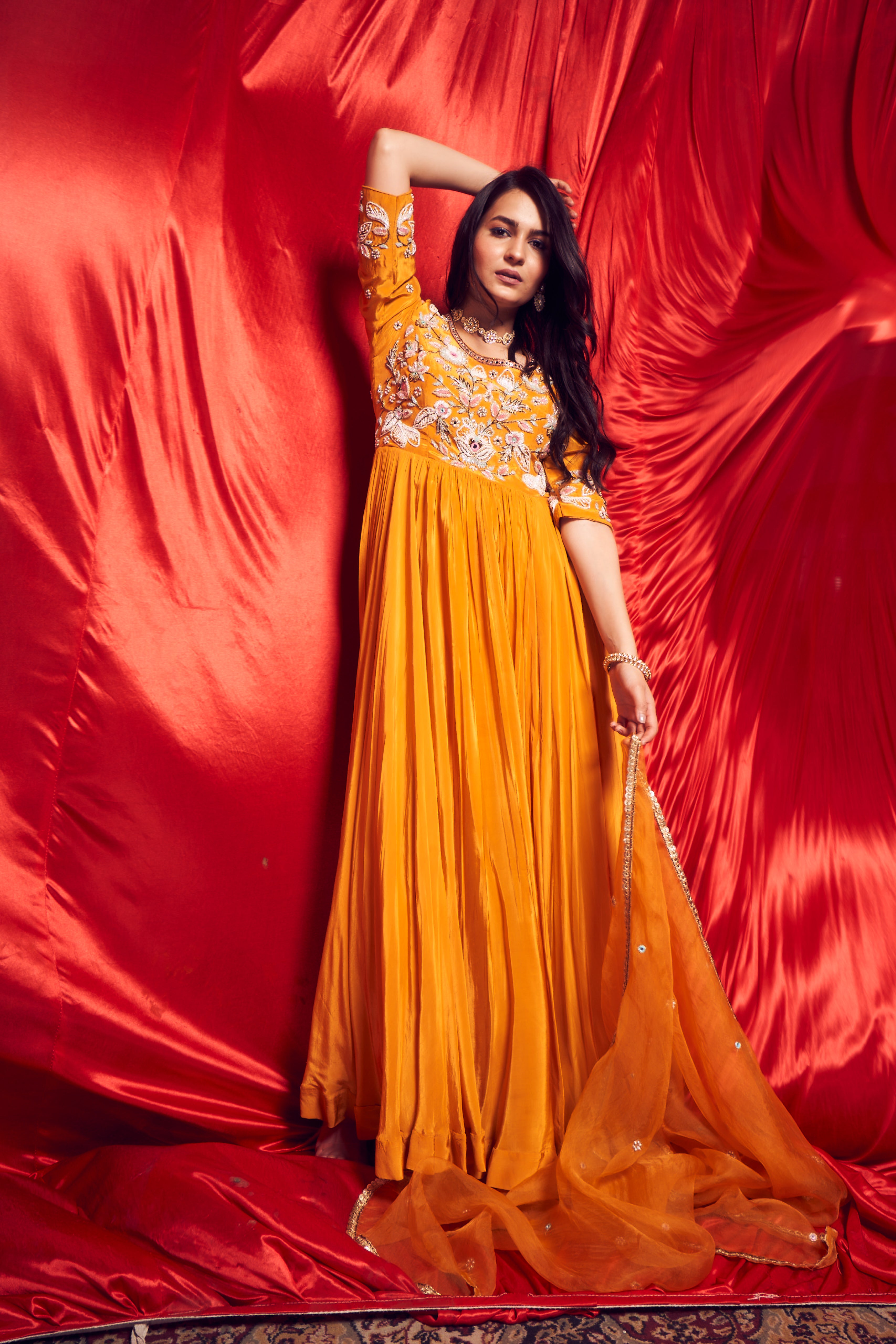 Topaz Yellow Anarkali suit
