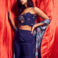 Royal Blue Sharara set with cape