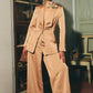 Sand Beige Satin Blazer Set