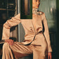 Sand Beige Satin Blazer Set