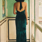 Emerald Green Halter Neck Dress