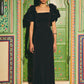 Raindrop  Black Satin  Dress