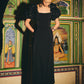 Raindrop  Black Satin  Dress