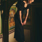 Raindrop  Black Satin  Dress