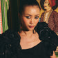 Raindrop  Black Satin  Dress