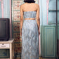 Denim Blue Sequin Skirt Set