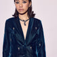 Dark Teal Velvet Jacket Dress