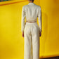 Golden High Shine Blazer and Pant Set