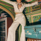 Golden High Shine Blazer and Pant Set