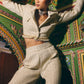 Golden High Shine Blazer and Pant Set