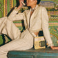 Golden High Shine Blazer and Pant Set