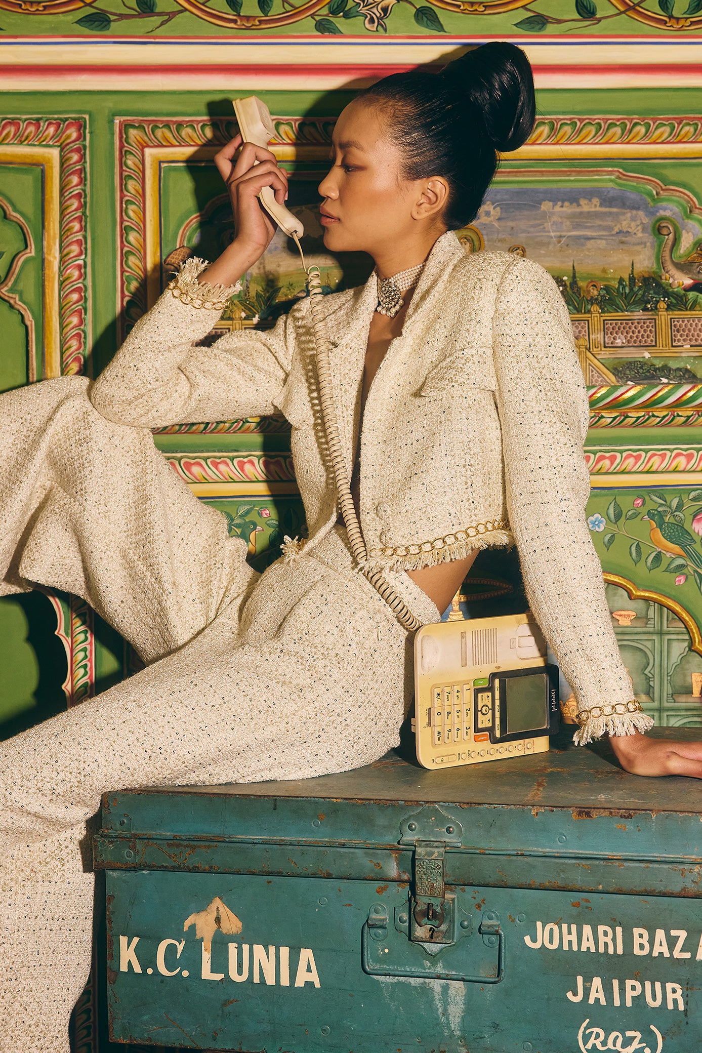 Golden High Shine Blazer and Pant Set