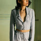 Blissful Blue Sequin Blazer and Skirt Set