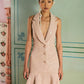 Peach Pink Tweed Short Dress