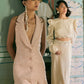 Peach Pink Tweed Short Dress