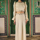 Ivory Satin Crop Top and Skirt Set