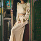 Ivory Satin Crop Top and Skirt Set