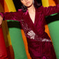 Vintage Wine Blazer and Pant Set