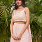 Peach Sequence Flared Pant Set