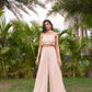 Peach Sequence Flared Pant Set